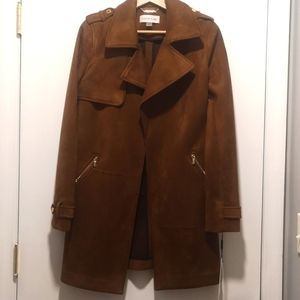Calvin Klein faux suede brown coat
